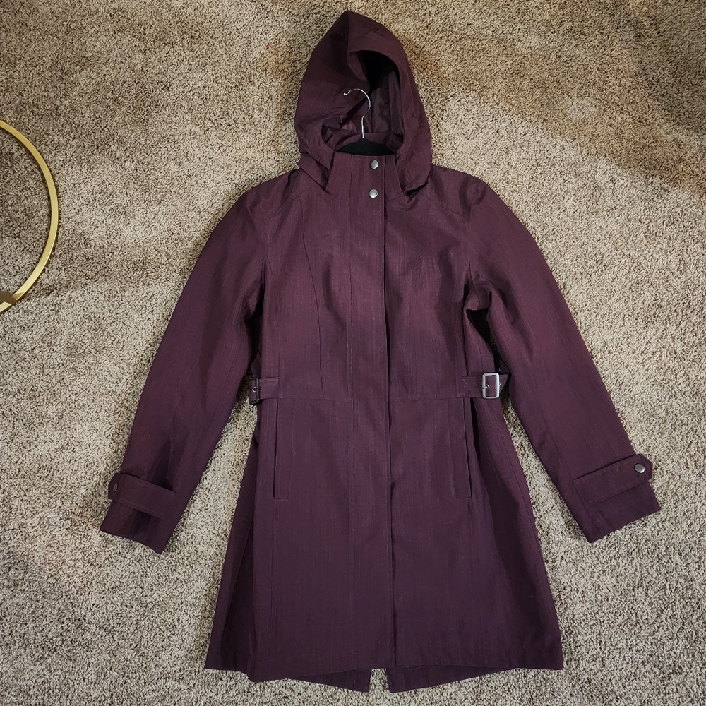 Kirkland Signature Ladies' Trench Coat Purple Lightweight Water Resistant - Picture 7 of 12